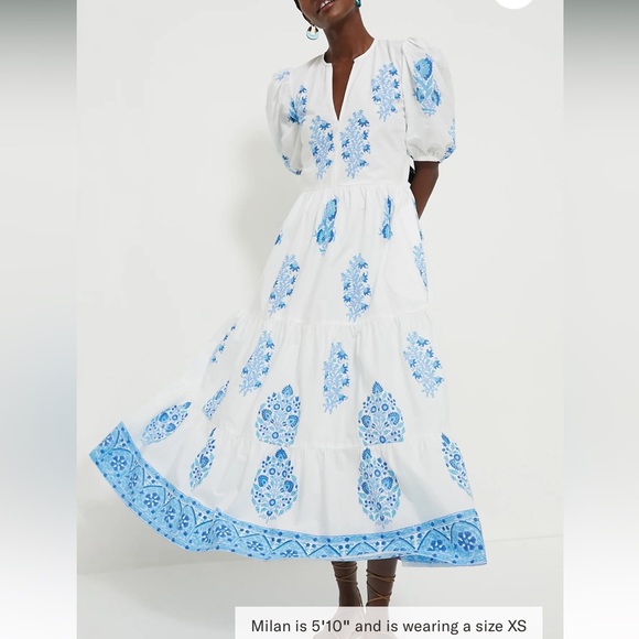 Tuckernuck -Oliphant White and Blue Maxi Dress